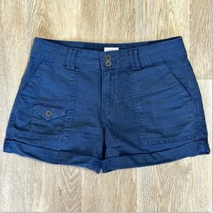 TIME AND TRU Relaxed-Fit, Mid-Rise, Cuffed Utility Cargo Shorts, Blue - Size 6